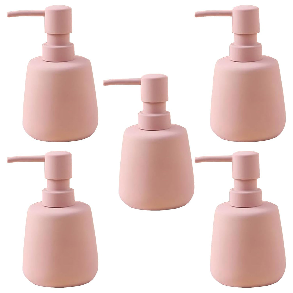 Kuber Industries Liquid Soap Dispenser | Handwash Soap Dispenser | Soap Dispenser for Wash Basin | Shampoo Dispenser Bottle | Bathroom Dispenser Bottle | Pack of 5 | JY00159PK | 260 ml | Pink