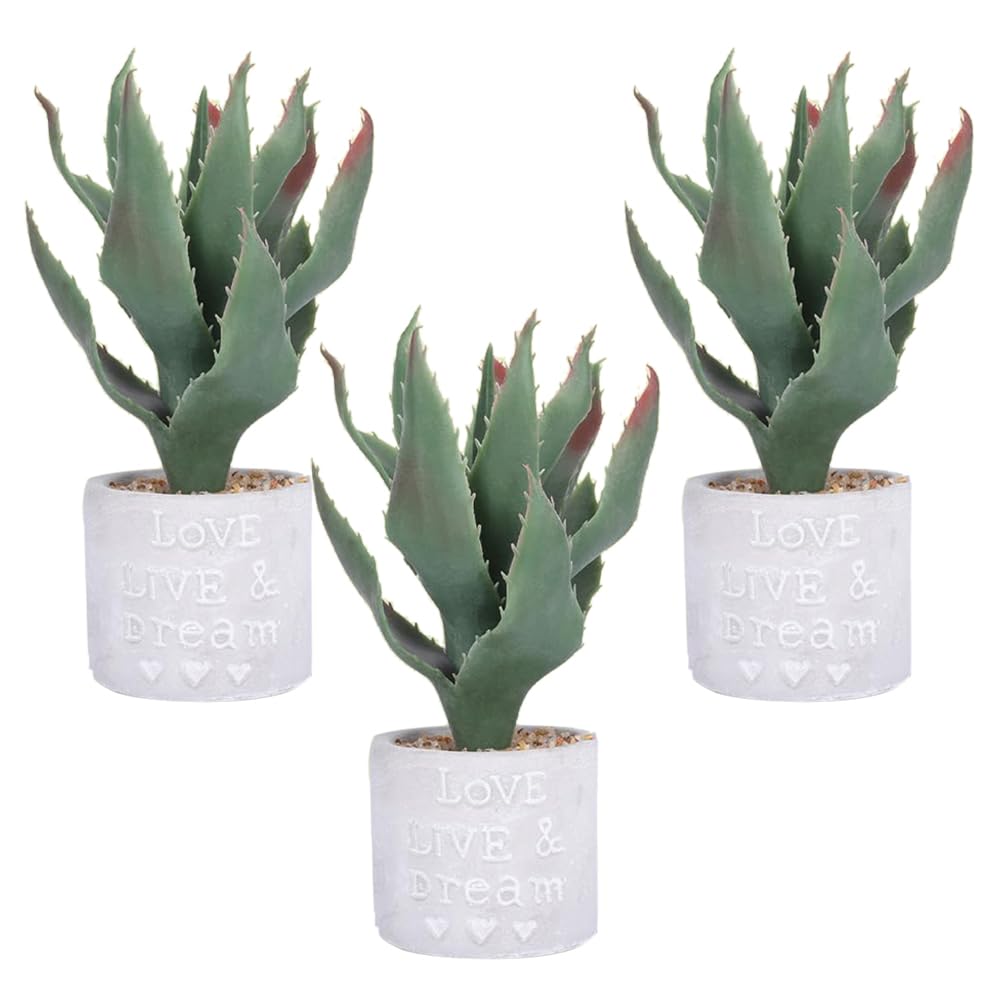 Kuber Industries Artificial Plants for Home D?cor|Natural Looking Indoor Fake Plants with Pot|Artificial Flowers for Decoration-Pack of 3 (Green)