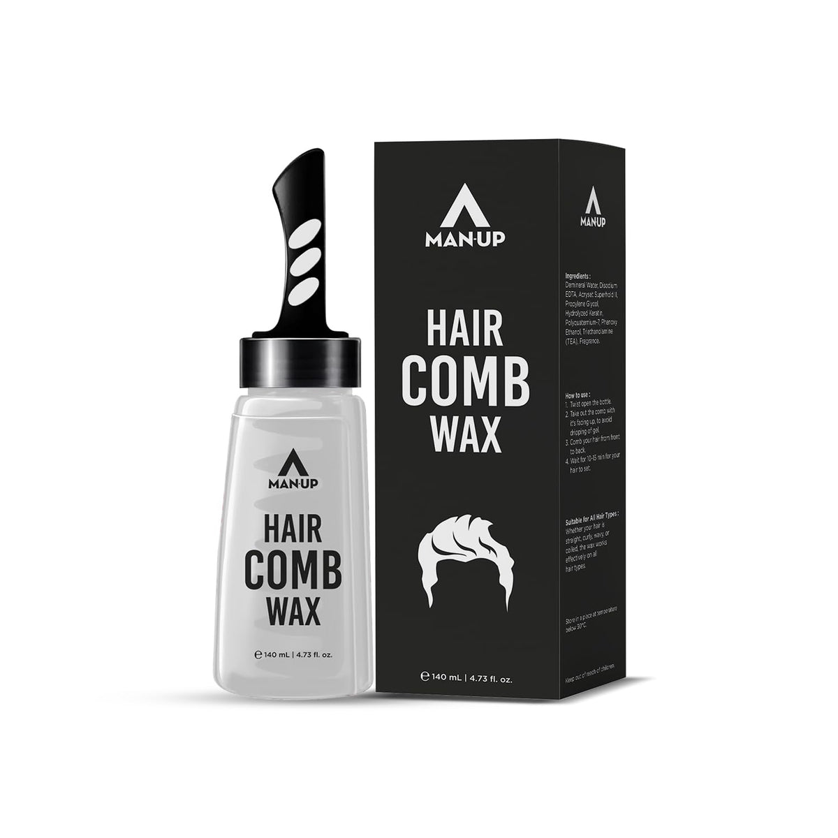 Man UP Hair Comb Wax - Versatile comb and gel for men
