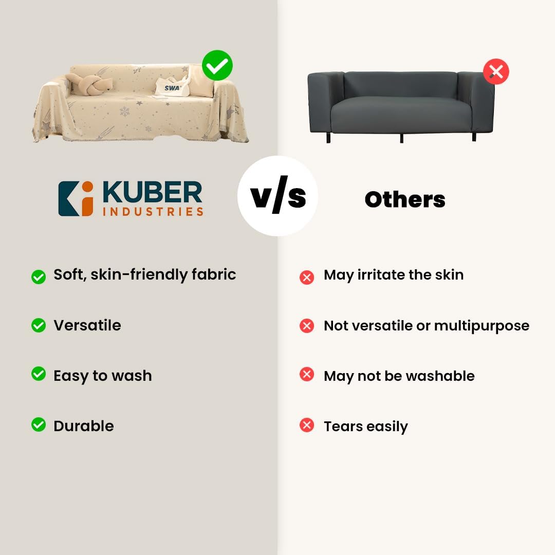 Kuber Industries Off White Throw - Warm Cozy Nights