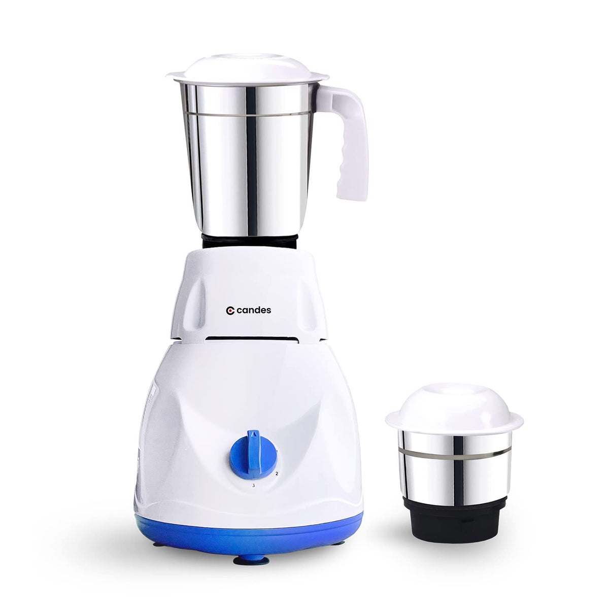 Candes Imperial 550 Watt Mixer Grinder with 2 Jars | Powerful Motor with 1 Year Warranty - White Blue