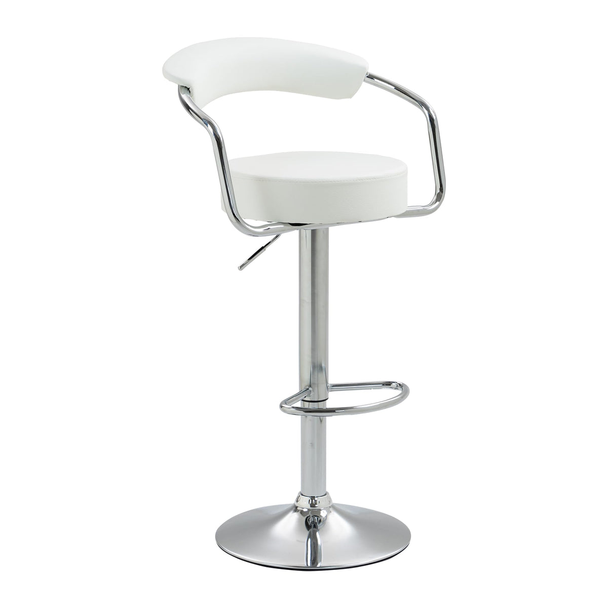 SAVYA HOME Curvy Martin Bar Stool Chair for Kitchen/Bar Chairs for Home/Kitchen Chair/Bar Chair/Sitting Stool for Living Room/High Chair for Adults/High Stool/Breakfast Counter Chair-White