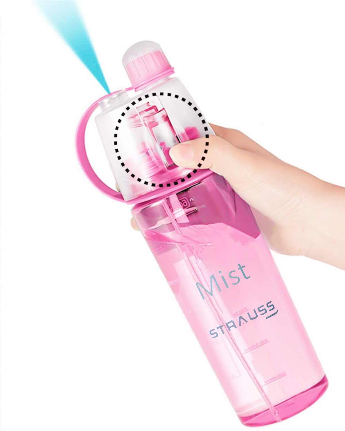 STRAUSS Water Mist Spray Bottle, 600 ml (Pink)