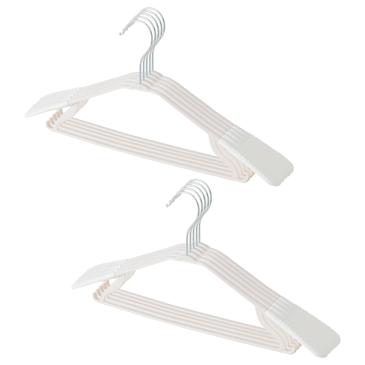 Kuber IndustriesPP Cloth Hanger Set of 10 with Zinc Plated Steel Hook (White)