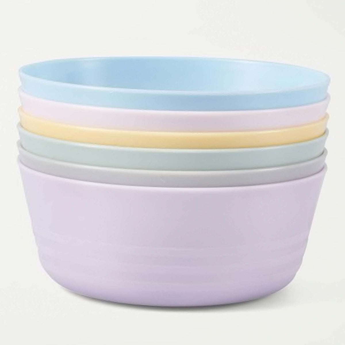 Anko Plastic Set Of 6 Brights Bowls | Non-Slippery & Non-Sticky | 4.8Cm (H) X 10Cm (D) | (Pack Of 6), 0.3 Liter, Multicolor