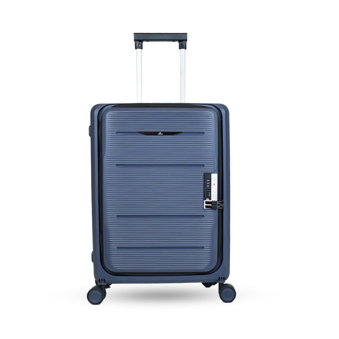 THE CLOWNFISH Collapsible Series Luggage Polypropylene Hard Case Suitcase Eight Wheel Foldable Trolley Bag with TSA Lock- Grey (Small Size, 51 cm-20 inch)