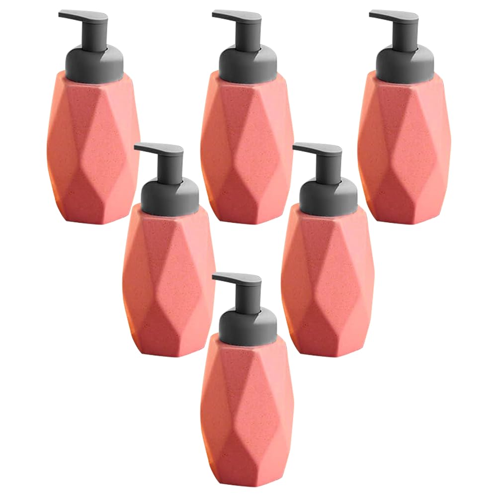 The Better Home 400ml Dispenser Bottle - Pink (Set of 6) | Ceramic Liquid Dispenser for Kitchen, Wash-Basin, and Bathroom | Ideal for Shampoo, Hand Wash, Sanitizer, Lotion, and More