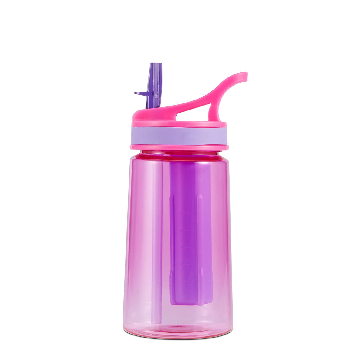 Anko 430 ML Non-Toxic leak proof Plastic Sipper Water Bottle |With Freeze Stick| Flip-Top Spout Lid & Straw | Lightweight & Certified 100% BPA-Free | Ideal for Gym, Travel, School, Office Bottle-Pink