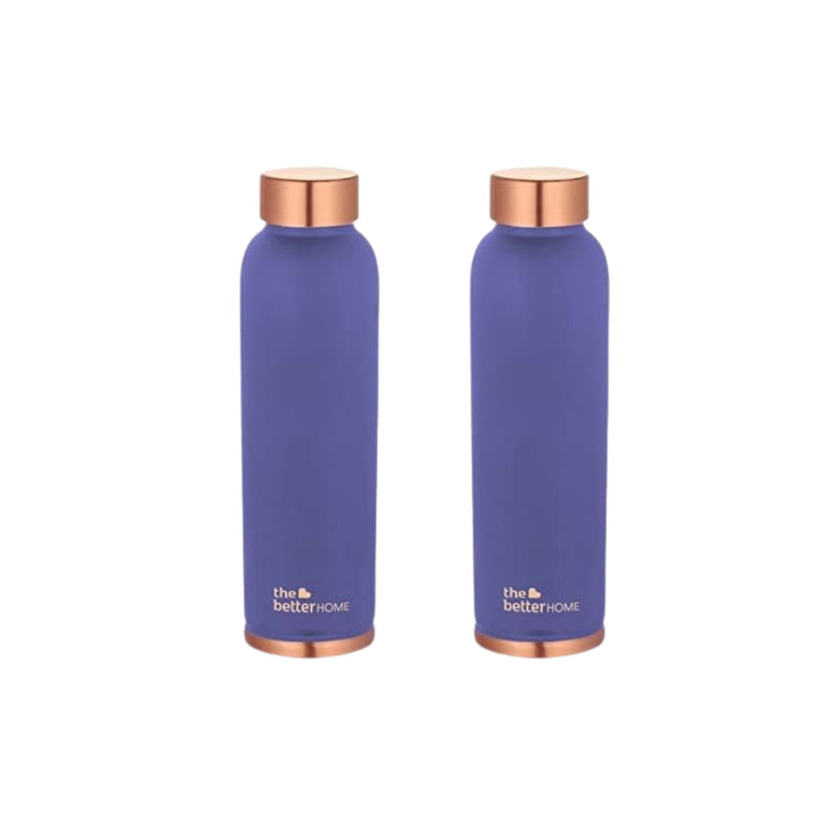 The Better Home Copper Water Bottle 1 Litre | BPA Free Leak Proof Bottle for School Kids | Non Plastic Bottles for Office 1+ Litre Capacity | Pack of 2 | Dr Copper Water Bottle | Purple Bottle