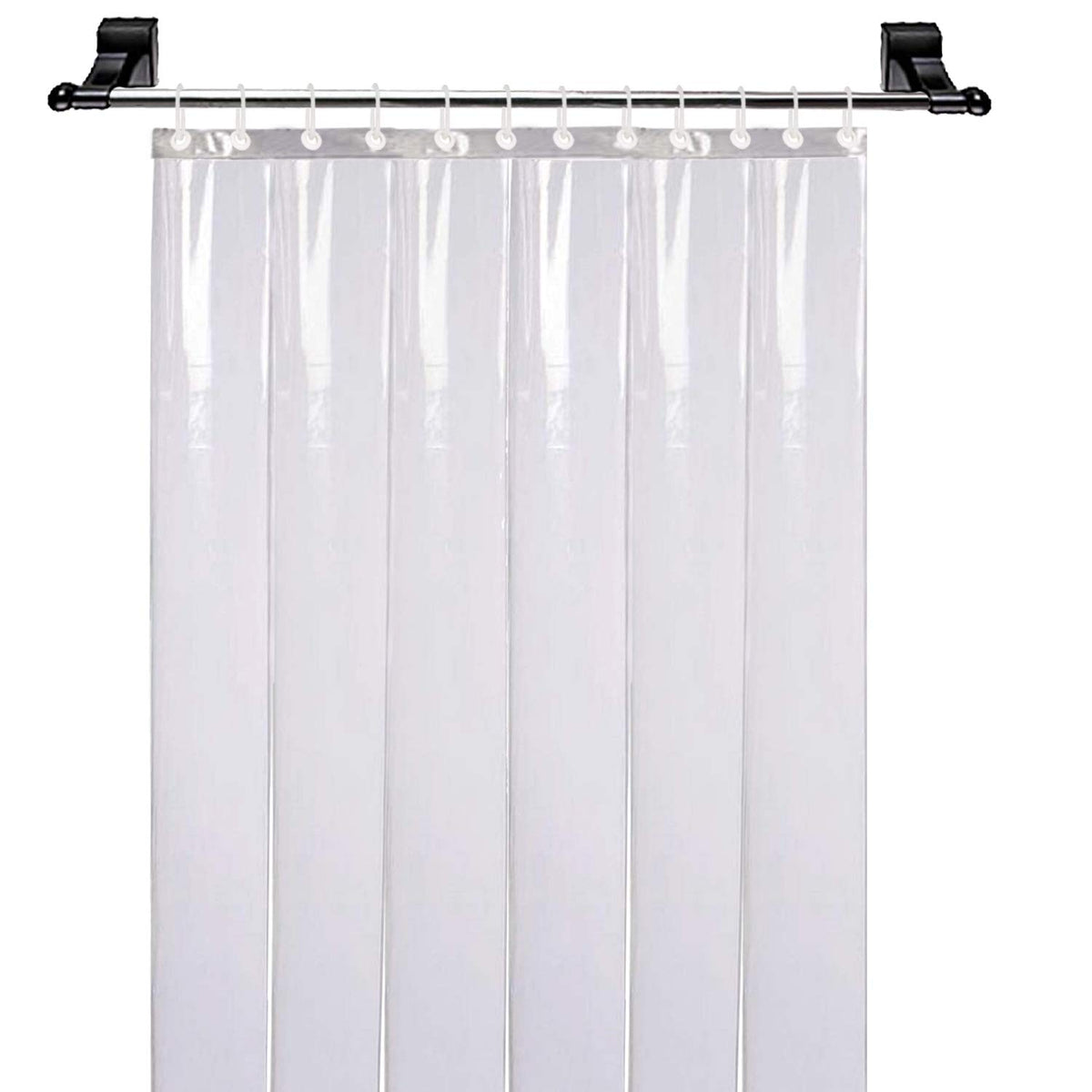 Kuber Industries PVC 6 Strips Transparent 0.50 MM AC Door Curtain(Width -54 Inches X Height -96 Inches) 9 Feet - CTKTC040587