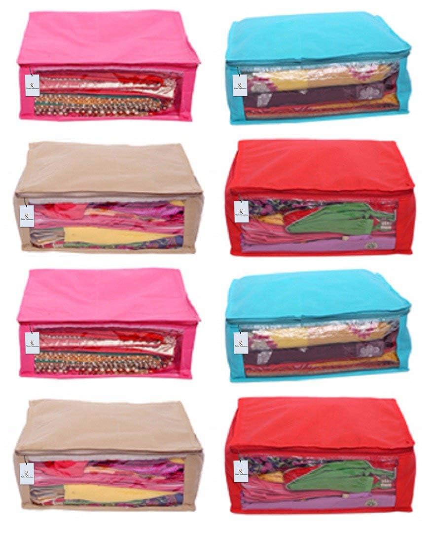 Kuber Industries 8 Piece Non Woven Saree Cover Set