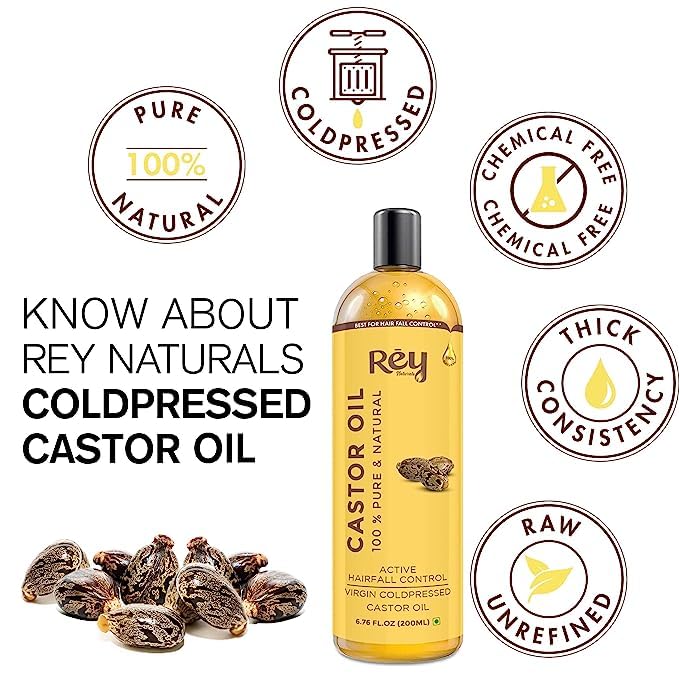 Rey Naturals Castor Oil - Eyelash and eyebrow enhancer