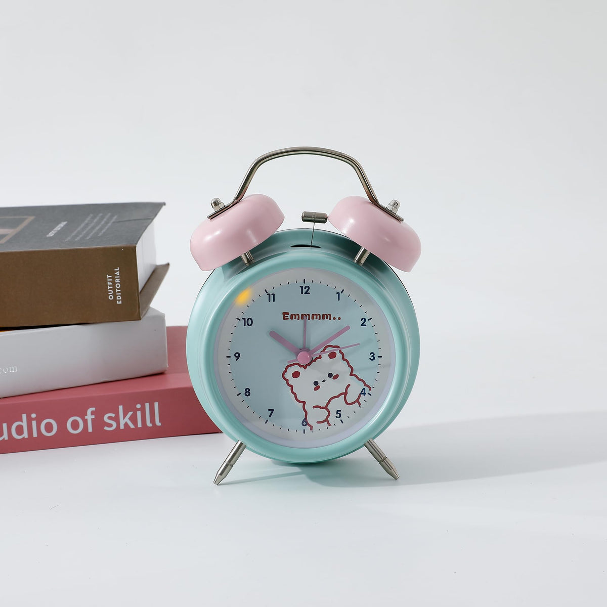 Kuber Industries Pack of 3 Timer Alarm Clock for Students & Heavy Sleepers | Study Table Watch for Kids Bedroom and Living Room | Green & Pink