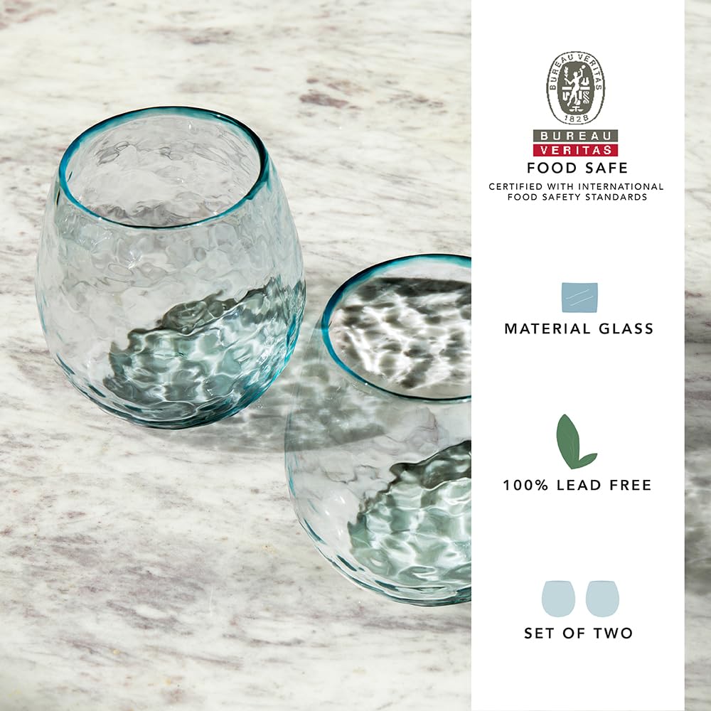 Ellementry Quoise Glass Tumbler - Elegant dining accessory