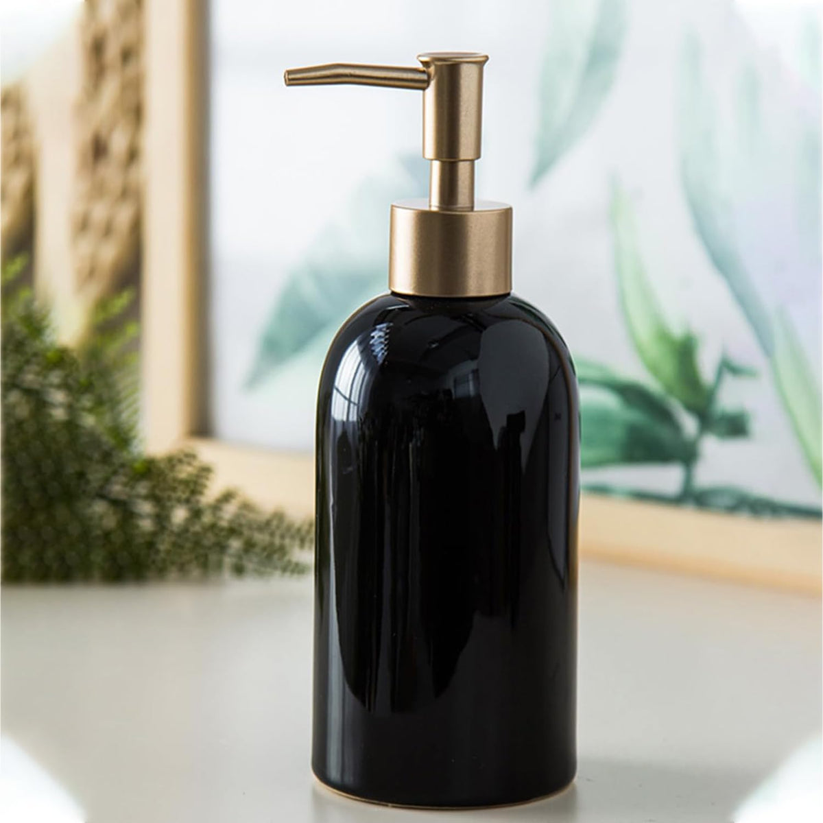 Homestic Liquid Soap Dispenser | Handwash Soap Dispenser | Soap Dispenser for Wash Basin | Shampoo Dispenser Bottle | Bathroom Dispenser Bottle | 420 ML | Black