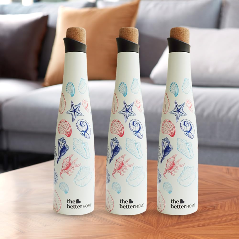 The Better Home Bliss Series Insulated Water Bottle 750ml with Cork Cap Water Bottle for Office Stainless Steel Water Bottles for Kids | Hot & Cold Water Bottle | Aesthetic Water Bottle