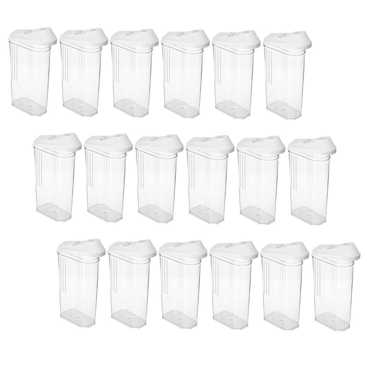 Kuber Industries Plastic Dispenser Kitchen Set|Smooth Sliding Mouth/Lid Mechanism|Food Grade Plastic, Durable & safe|Container for Kitchen Storage Set of 3|750ml, Transparent with White Lid(Pack Of 6)