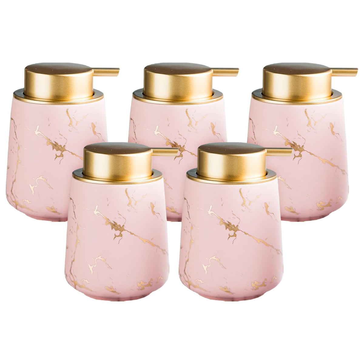 Kuber Industries Liquid Soap Dispenser | Handwash Soap Dispenser | Soap Dispenser for Wash Basin | Shampoo Dispenser Bottle | Bathroom Dispenser Bottle | Pack of 5 | ZX010PK | 400 ml | Pink