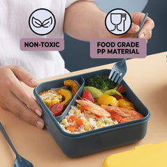 Kuber Industries Pack of 6 Insulated Lunch Box for Kids & Adults|Premium Food-Grade PP Plastic|Leakproof & Spill Proof|Dishwasher & Microwave Safe Lunch Box|1000 ML|HX0043127|Green