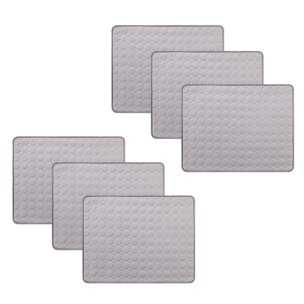 Kuber Industries Rectangular Dog & Cat Bed|Premium Cool Ice Silk Polyester With Bottom Mesh|MultiUtility Self-Cooling Pad For Dog & Cat|Light-weight & Durable Dog Bed|ZQCJ001DG-XS|Dark Grey(Pack Of 6)