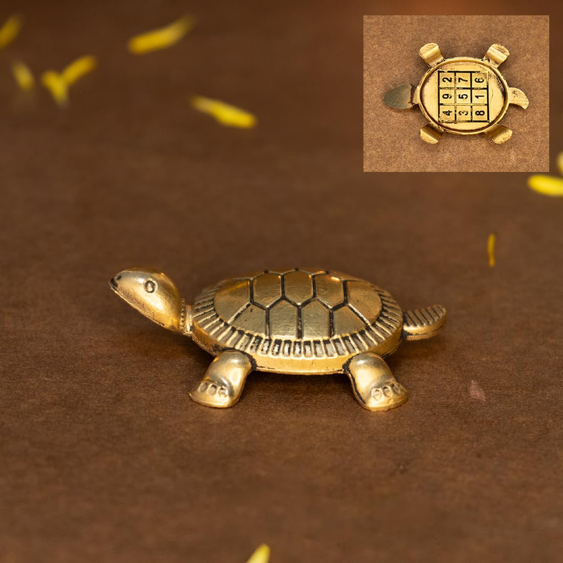 EKHASA 100% Pure Brass Feng Shui Tortoise for Good Luck (Small Size) | Vastu items for Home for Good Luck | Good Luck Items for Home Decor Gifts | Best Gift items for Career and Good Luck