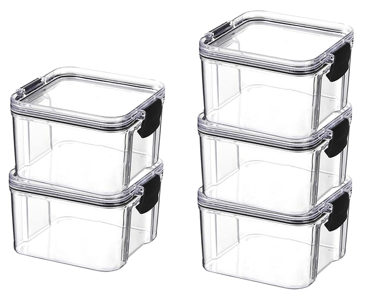 Kuber Industries Medium Refrigerator Storage Crisper/Fridge Container with Airtight Lid-Pack of 5 (Transparent)