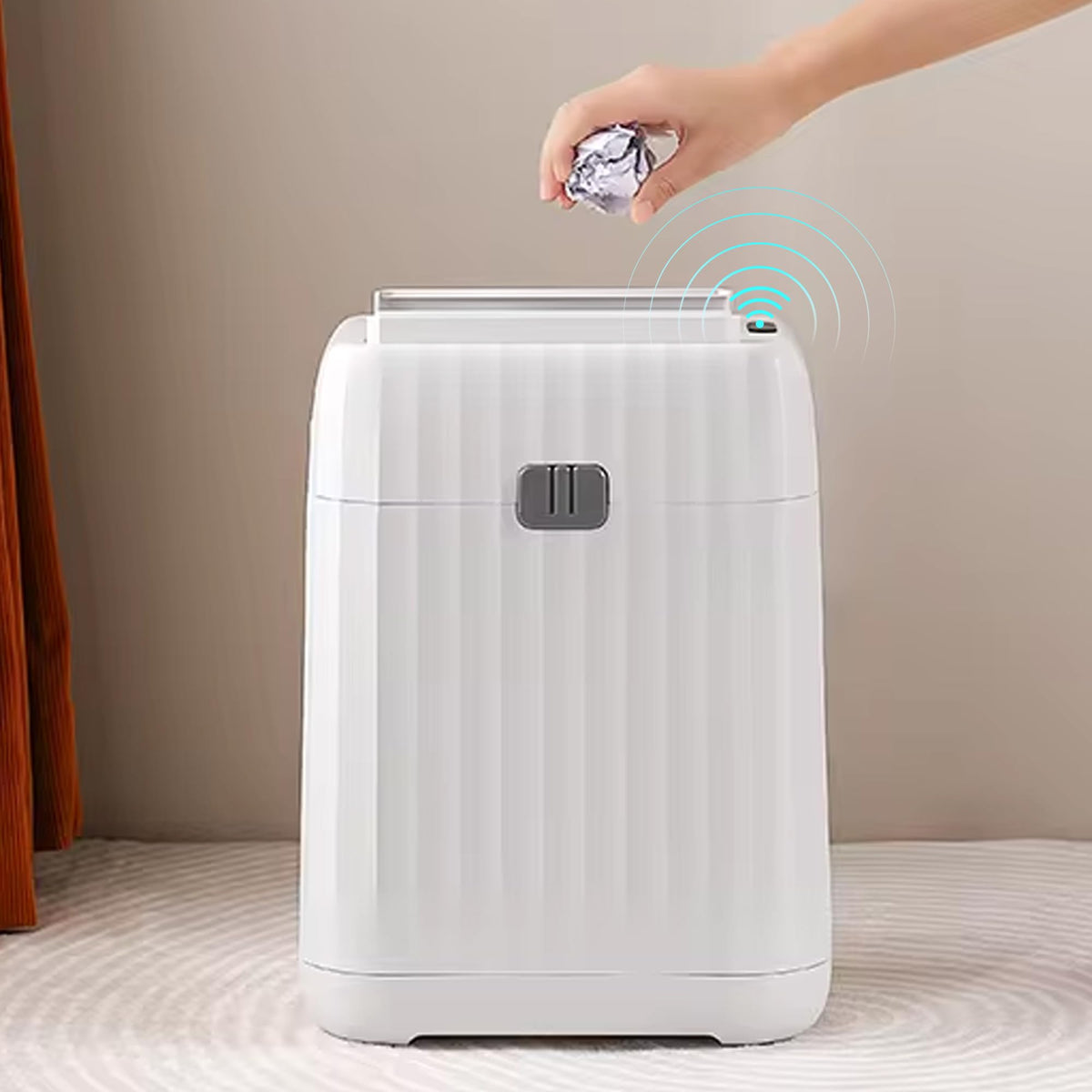 The Better Home 15L Plastic Dual Lid Dustbin(37cm) | Automatic Dustbin With Lid | Dustbin For Kitchen | Dustbin For Bathroom | Small Dustbin For Kitchen | IPx4 Waterproof Dust Bins For Home - White