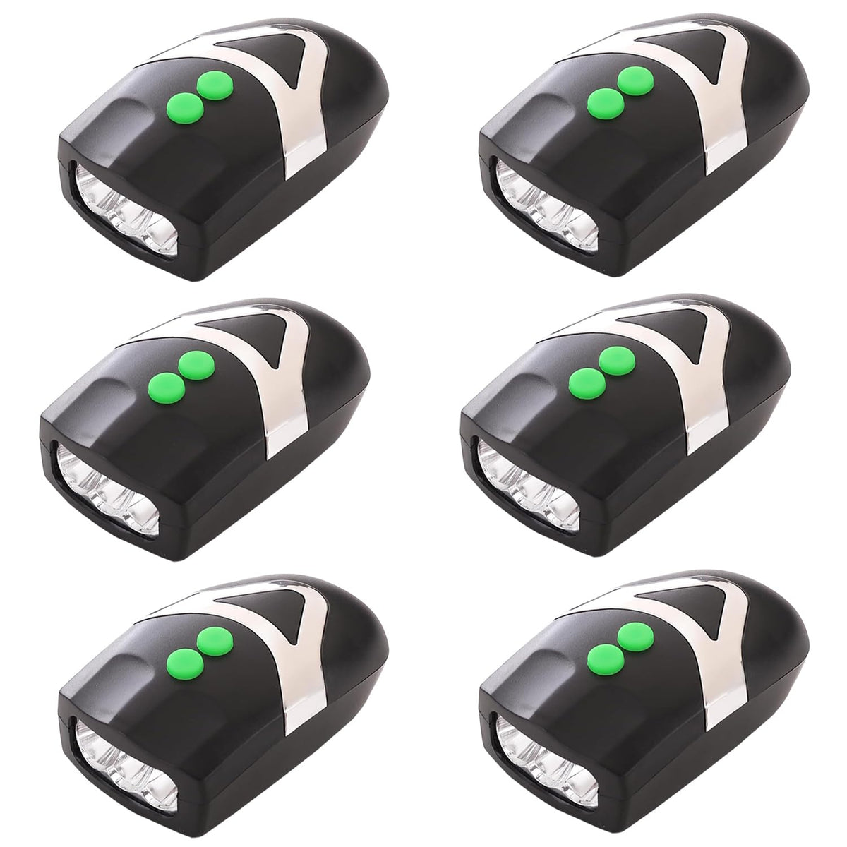 Kuber Industries Cycling Safety Lights|Bicycle Light Battery Powered|Fits On Any Road Bikes-Pack of 6 (Black)