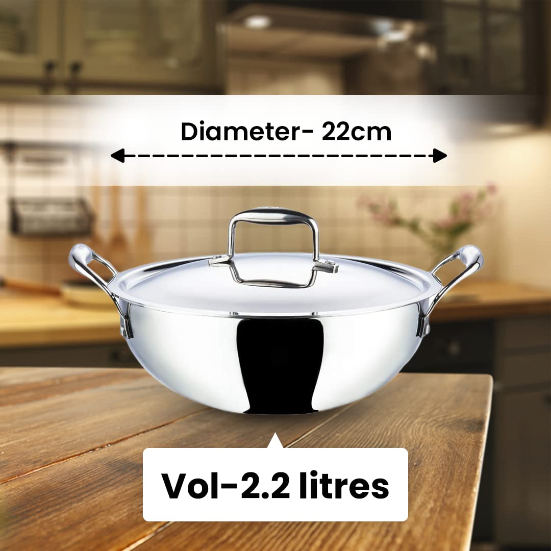 Kuber Stainless Steel Kadhai - Ideal for family gatherings