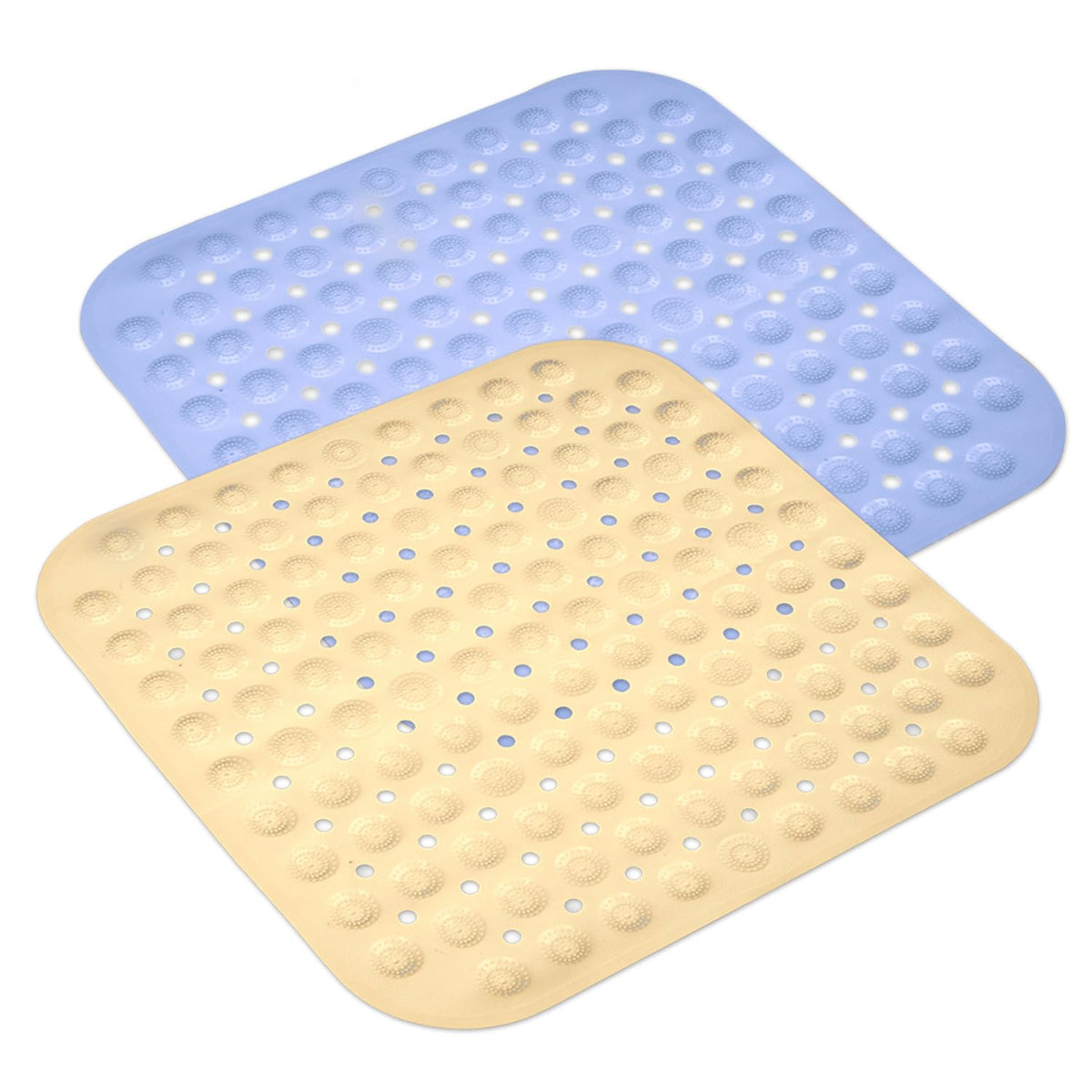Kuber Industries Bath Mat | PVC Bathroom Mat | Shower Bath Mat | Square Bath Tub Mat | Foot Massager Mat | Anti-Skid Floor Mat | Shower Mat | Pack of 2 | Multi