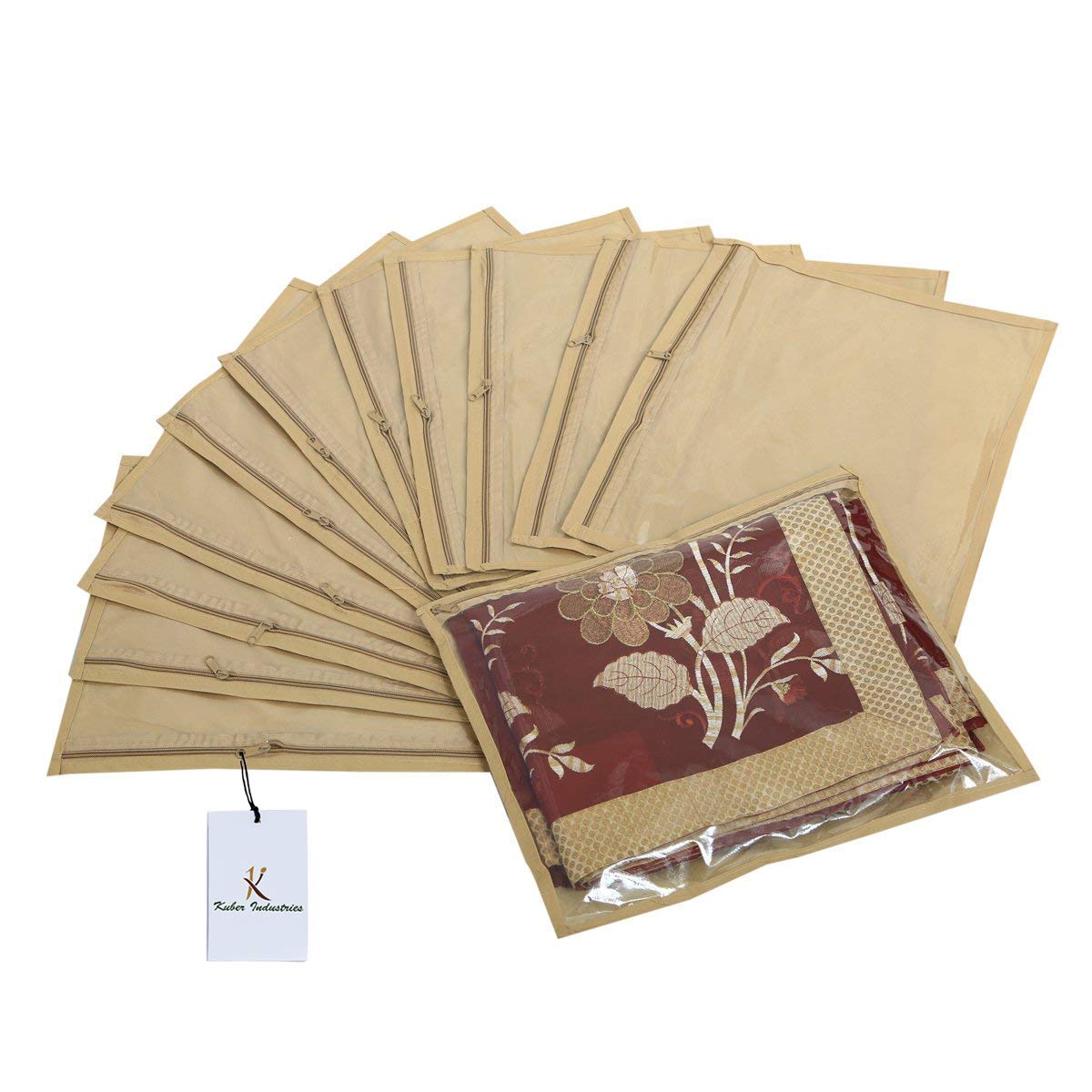 Kuber Industries beige clothes cover - Stylish wardrobe solution