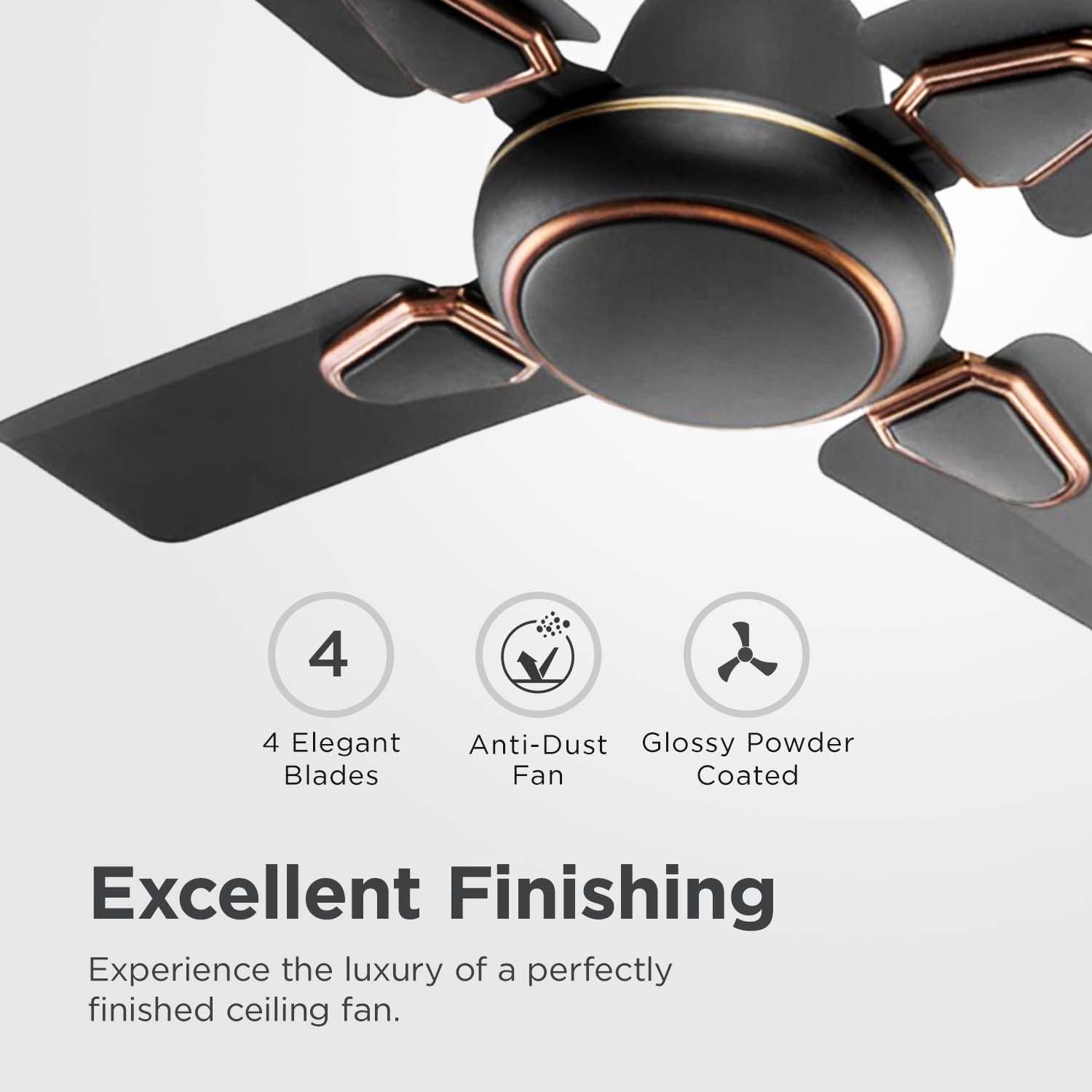 Candes Brio Turbo Small Ceiling Fan - Bathroom use