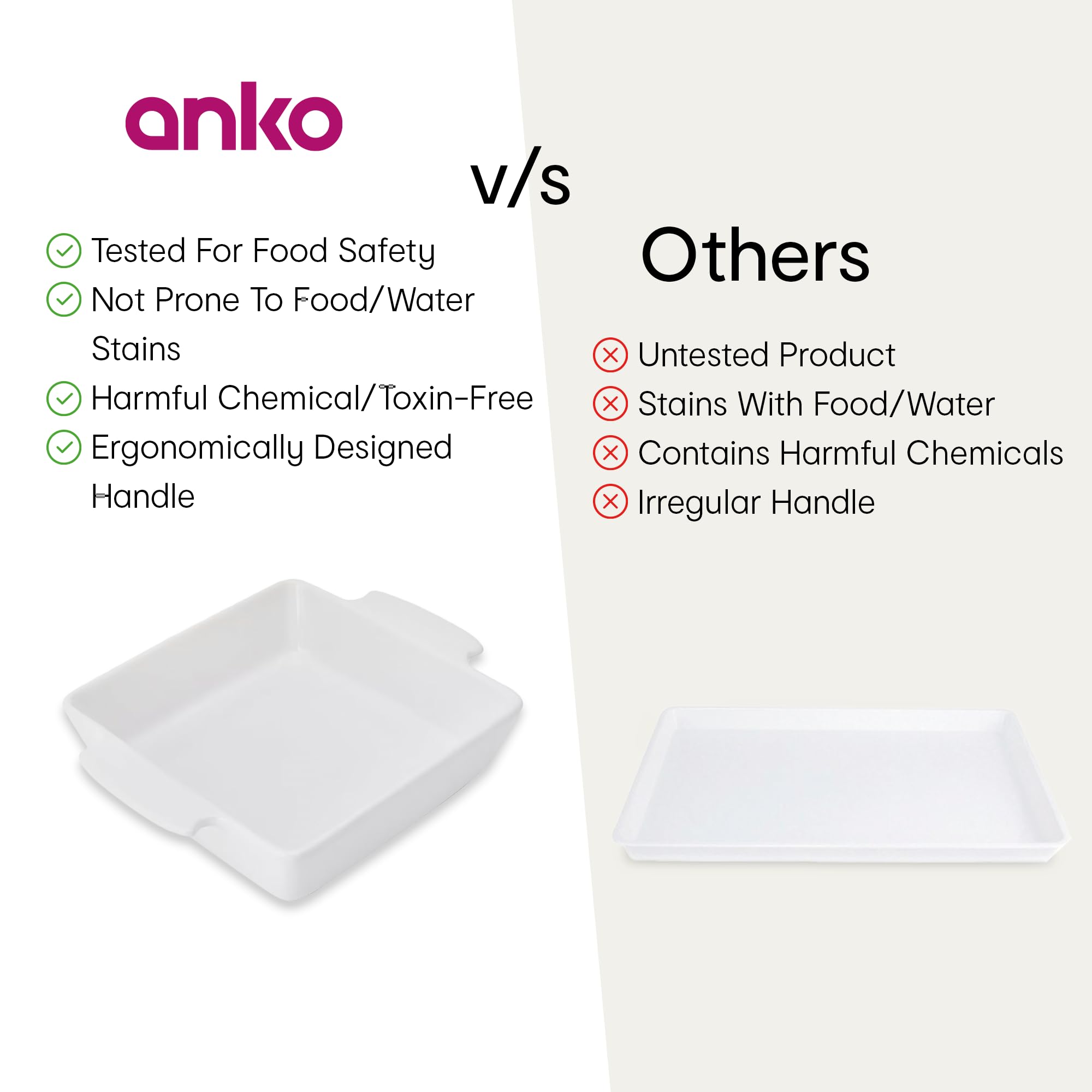 Anko stoneware tray - versatile for oven and microwave use