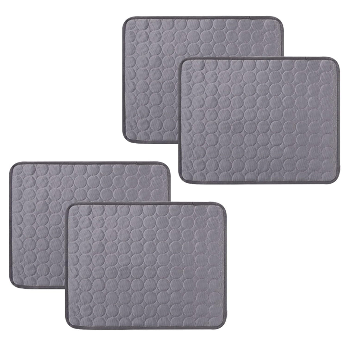 Kuber Industries Rectangular Dog & Cat Bed|Premium Cool Ice Silk Polyester With Bottom Mesh|Multi-Utility Self-Cooling Pad For Dog & Cat|Light-weight & Durable Dog Bed|ZQCJ001DG-S|Dark Grey(Pack Of 4)