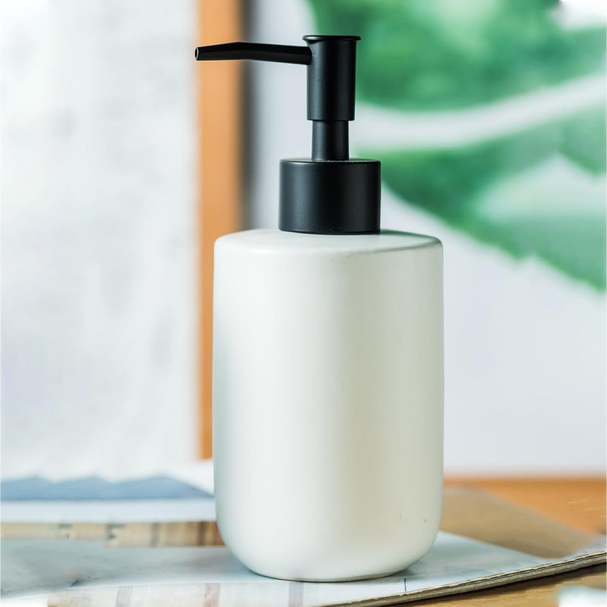 Homestic Liquid Soap Dispenser | Handwash Soap Dispenser | Soap Dispenser for Wash Basin | Shampoo Dispenser Bottle | Bathroom Dispenser Bottle | 350 ML | White