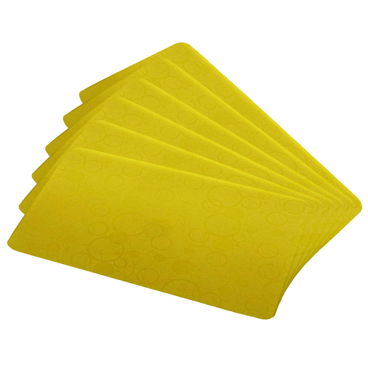 Kuber Industries Circle Design 6 Piece PVC Refrigerator Drawer Mat Set - Yellow-CTKTC28809