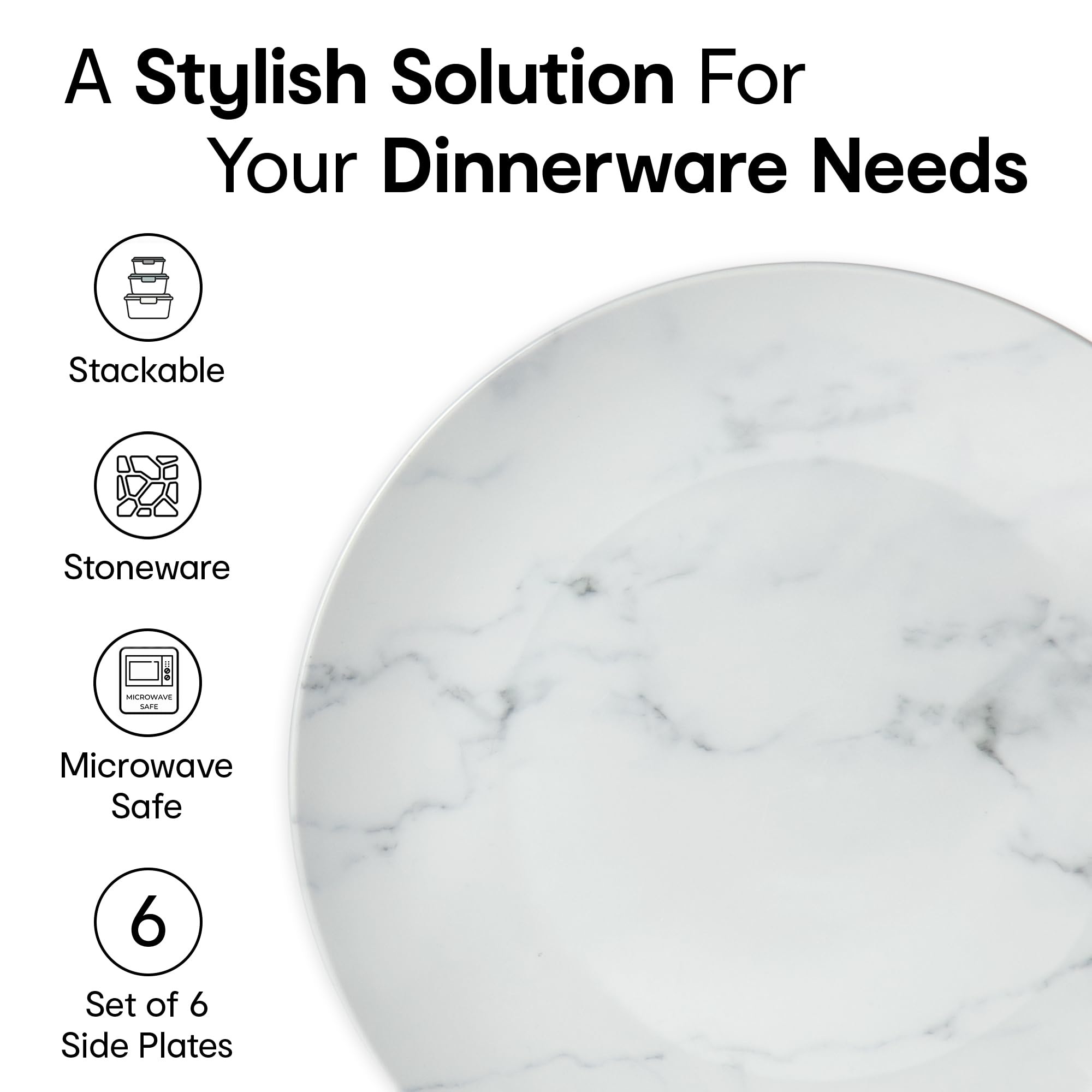 Anko Marble Look Side Plates - Elegant table setting