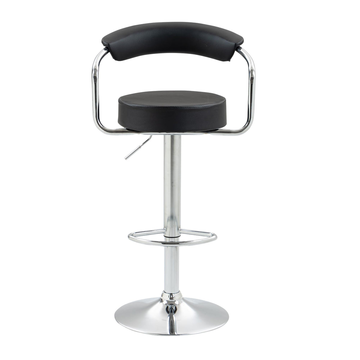 SAVYA HOME Bar Stool | Revolving Stool for Kitchen | Height Adjustable 360 Swivel Design | High Chair for Adults Suitable for Cafeteria Dining Office Shops | Black