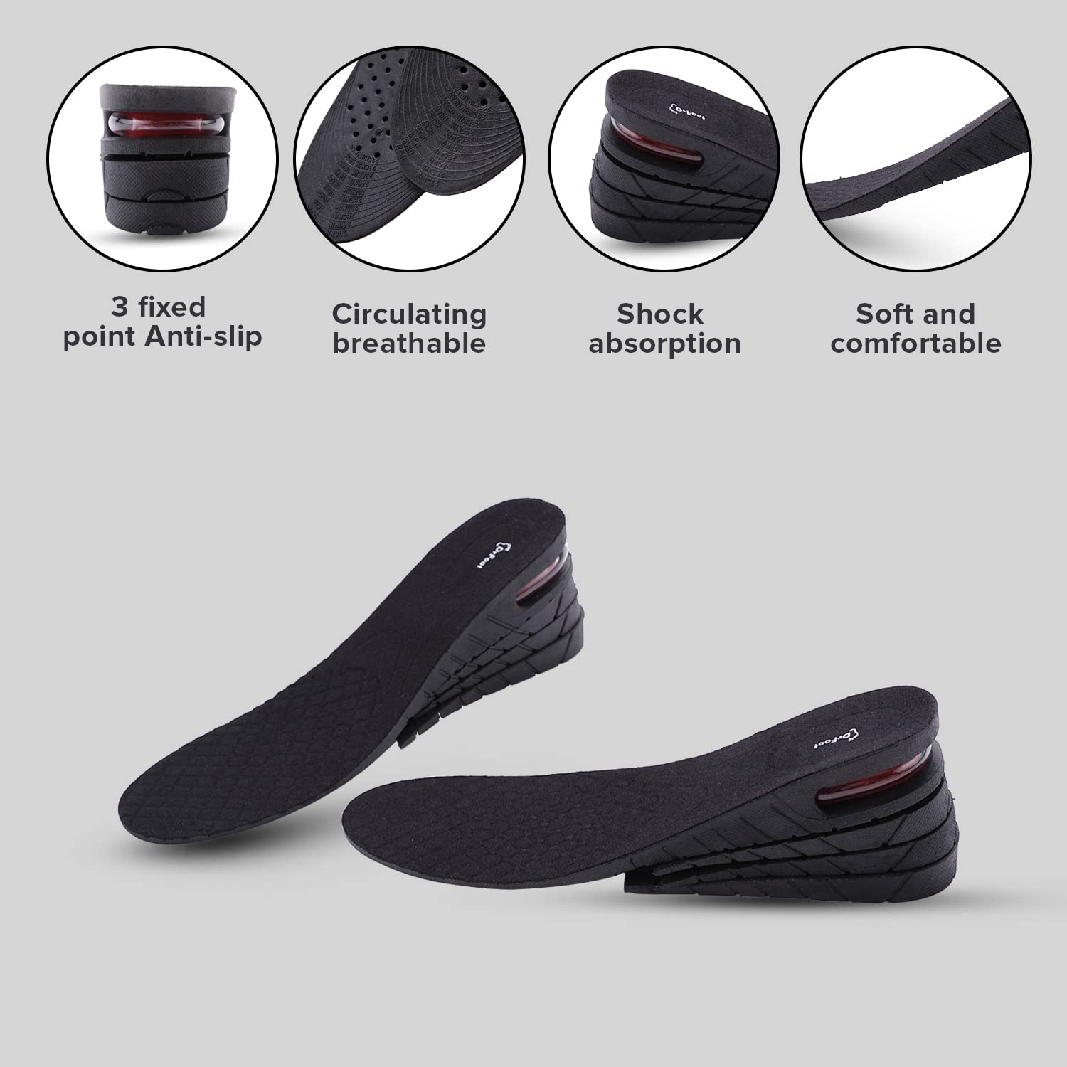 Dr Foot Insole for Shoes Men Insole for Shoes Women Height Increase Insole Shoe Insole Silicone Insole Shoe Cushion Insole for Men Gel