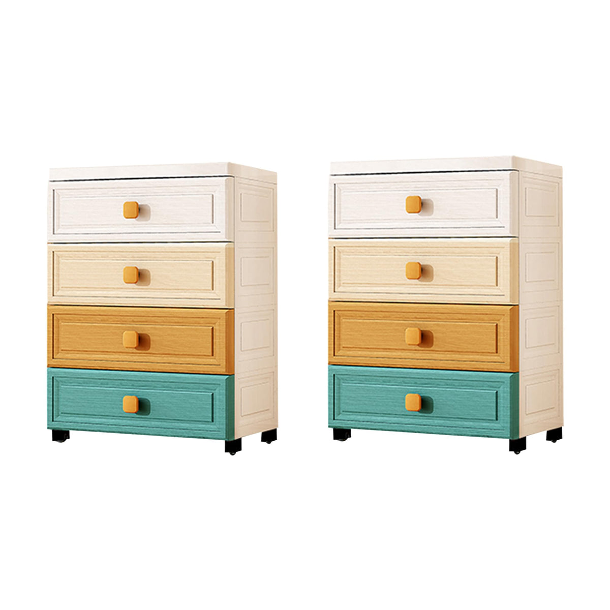 Kuber Industries (Set of 2) 4-Layer Multi Storage Drawer Organizer - Cabinet & Chest Of Drawers For Storage - Big Size Plastic Rack -Multicolor