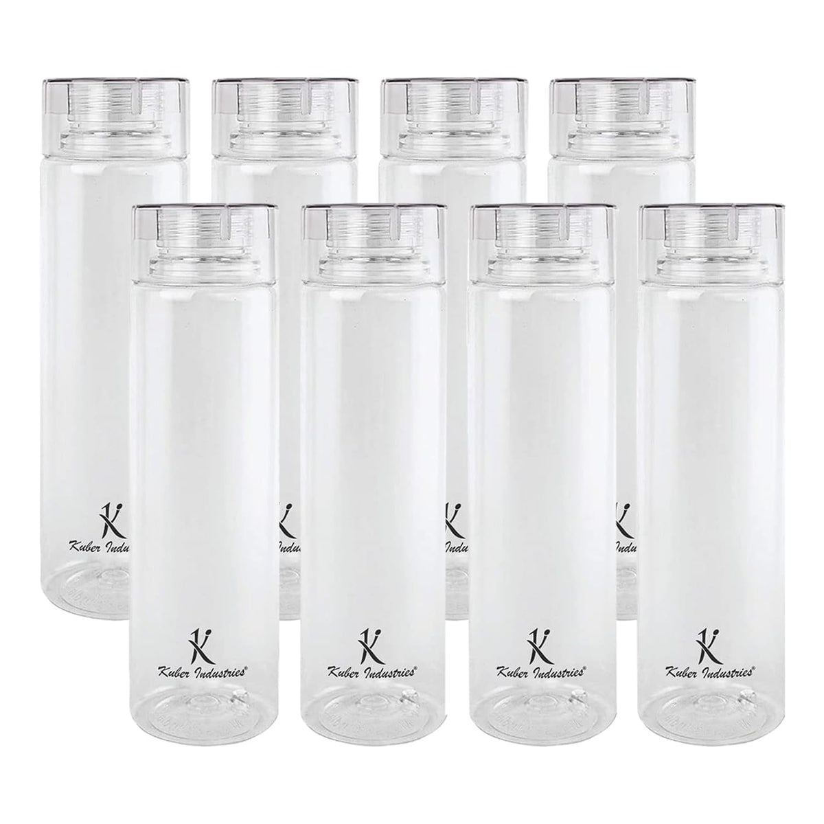 Kuber Industries Set of 4 Plastic Water Bottle | 1 Litre Round Plastic Water Bottle | Refrigerator Safe and BPA free Water Bottle | Perfect For School College Work Gym | Pack of 2 | Transparent