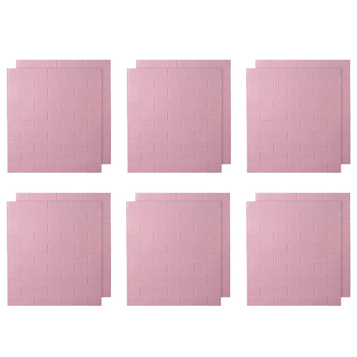 Kuber Industries Pack Of 6 Foam Brick Pattern 3D Wallpaper for Walls|Soft PE Foam| Easy to Peel, Stick & Remove DIY Wallpaper|Suitable on All Walls|Set Of 2 Sheets, 70 cm X 77 cm
