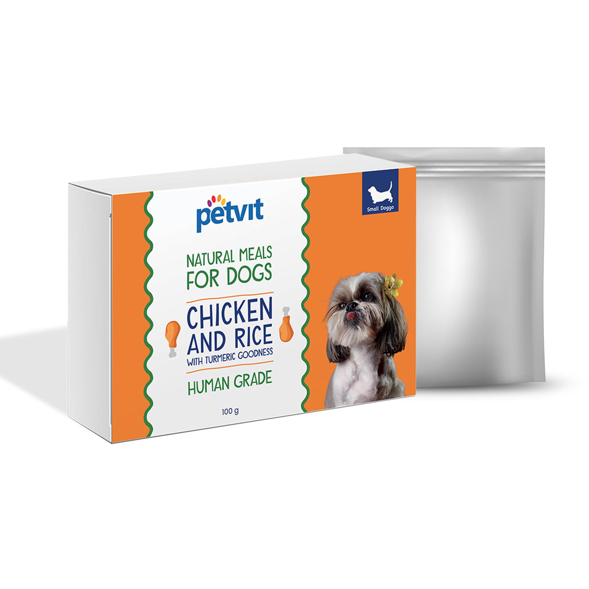 Petvit Fresh Dog Food for Adult & Puppy - Chicken Flavor | Human Grade Pet Food for Dogs | Nutritious Dog Food with Real Meat & Vegetables | Pack of 1-100g