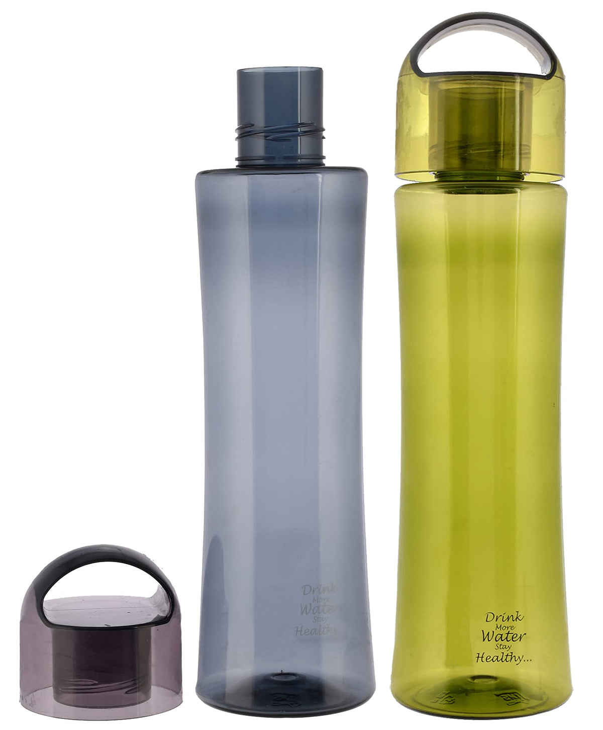 Kuber Industries Plastic Water Bottle- 1 Litre, Pack of 2 (Green & Grey)