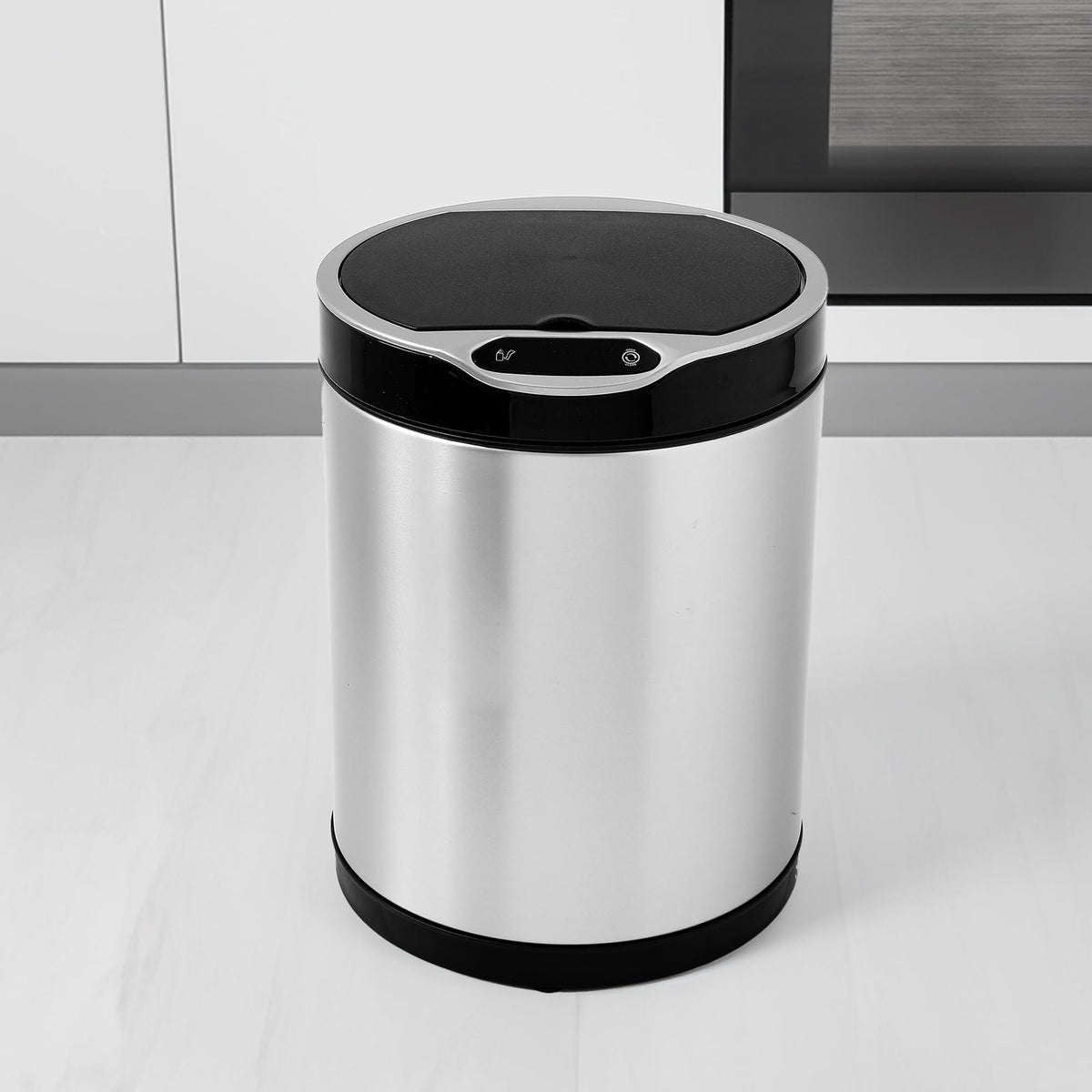 The Better Home 8L Dustbin For Kitchen | Dustbin For Bathroom | 33cm Automatic Smart Sensor Dustbin For Bedroom | Steel Dustbin With Lid | Dustbin For Office | Garbage Bin - Silver