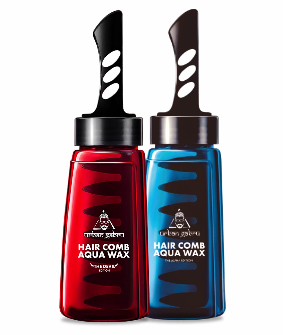 Urbangabru Hair Comb Aqua Wax - The Devil Edition - 260 ML & Urbangabru Hair Comb Aqua Wax - The Alpha Edition - 260 ML - Men's Grooming Combo Kit