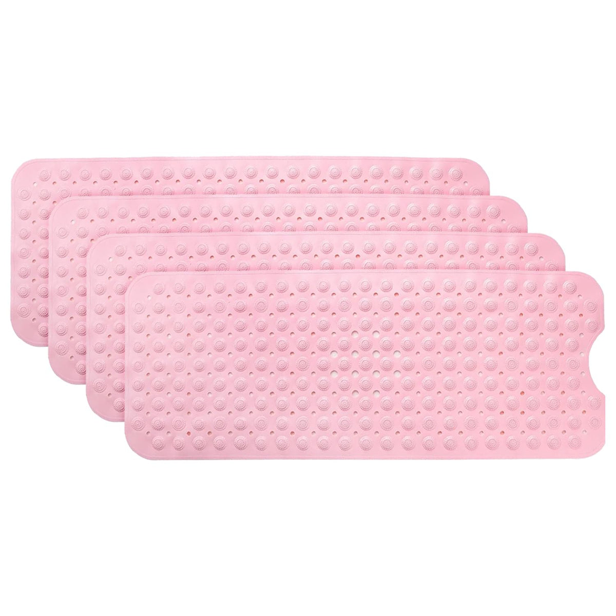 Kuber Industries Bath Mat | PVC Bathroom Mat | Shower Bath Mat | Floor Tub Mat | Bathroom Mud Mat | Anti-Skid Shower Bathroom Mat | M-YSD-40C |Pack of 4| Pink