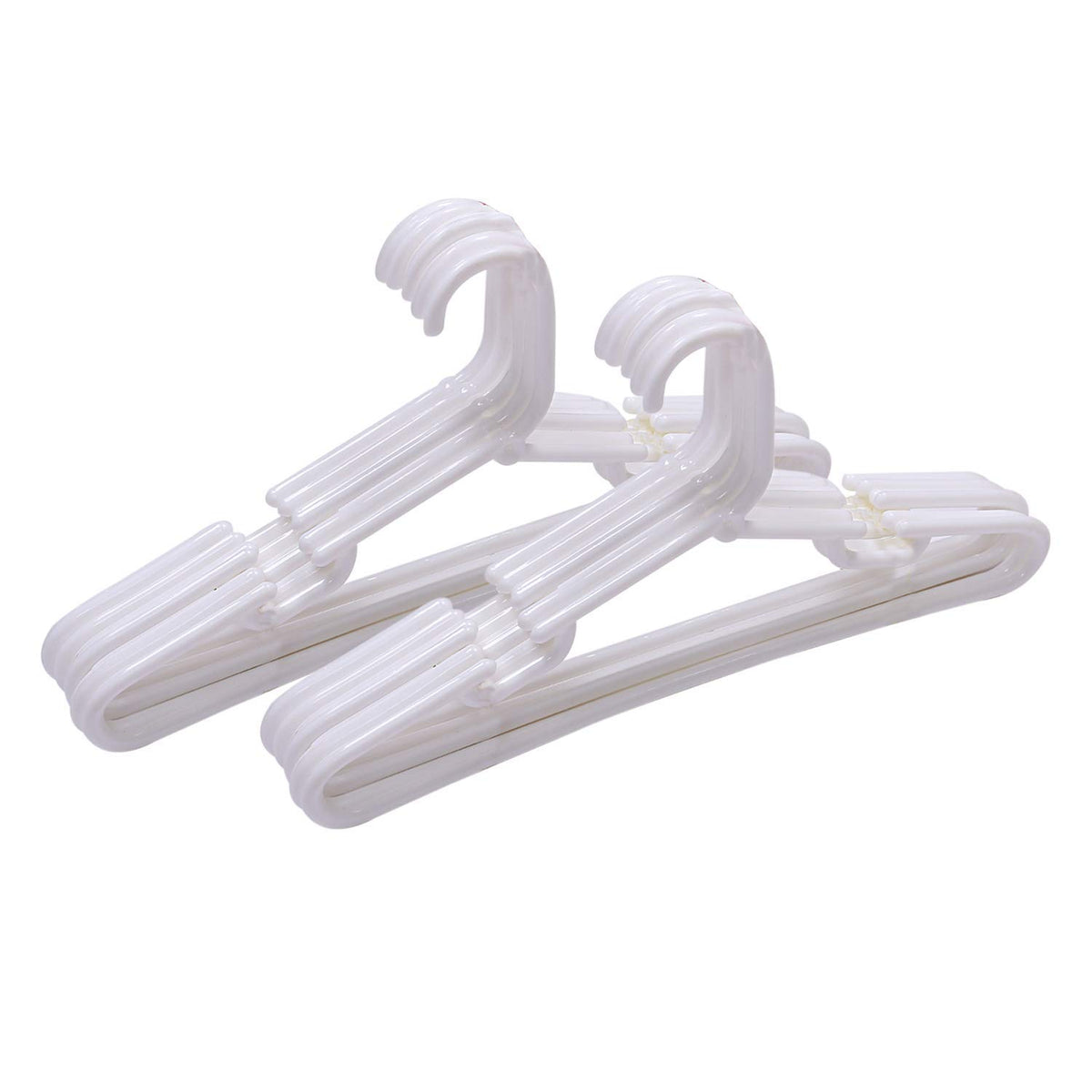 Heart Home Plastic Plastic Baby Hanger Set for Wardrobe|Non-Slip Clothes Hangers|Size 29 x 15 x 1 CM|Pack of 12 Pcs (White)