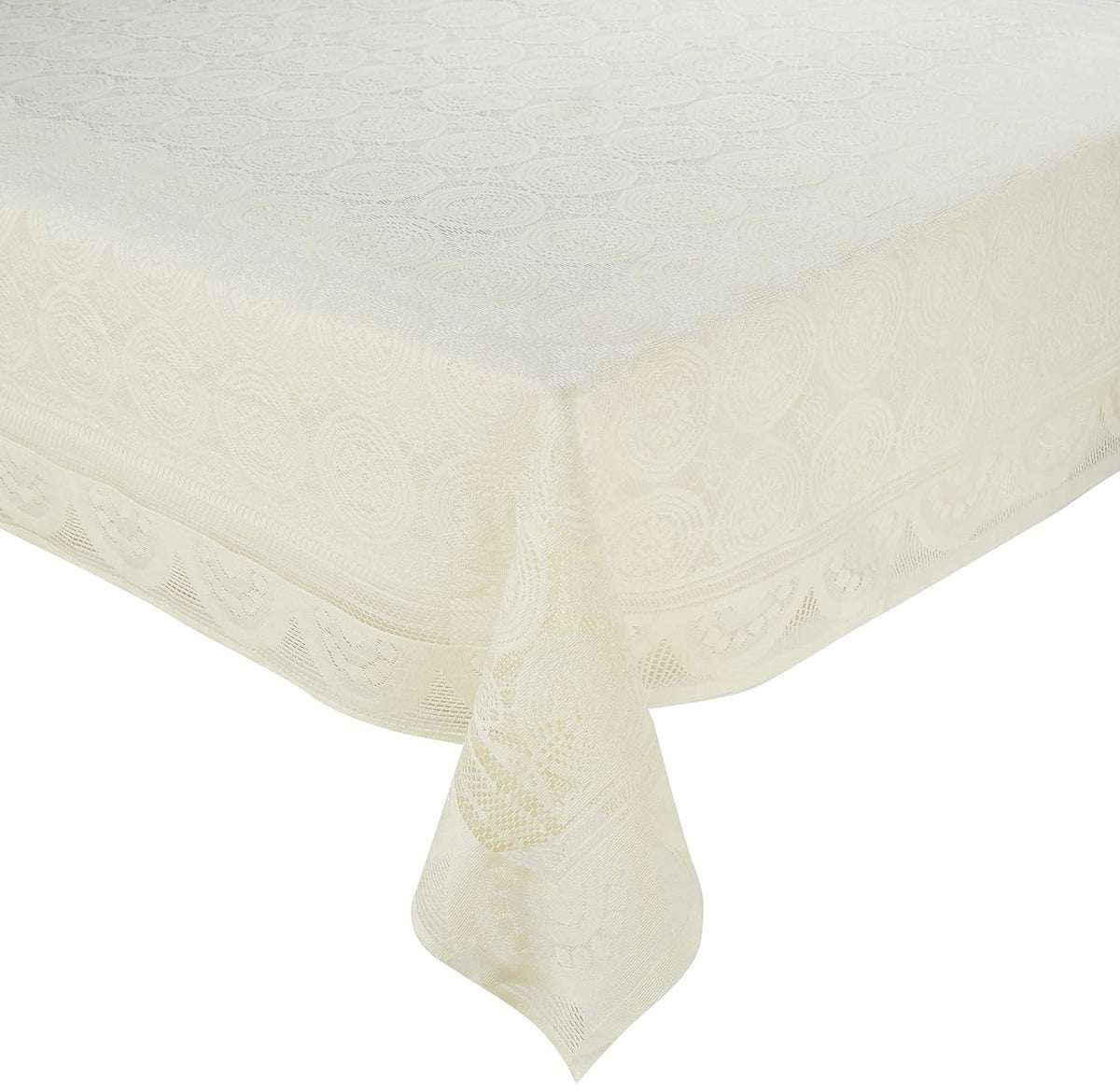 Kuber Industries Center Table Cover|Cotton Center Table Cover for Living Room|Table Cloth for 4 Seater|(Cream)