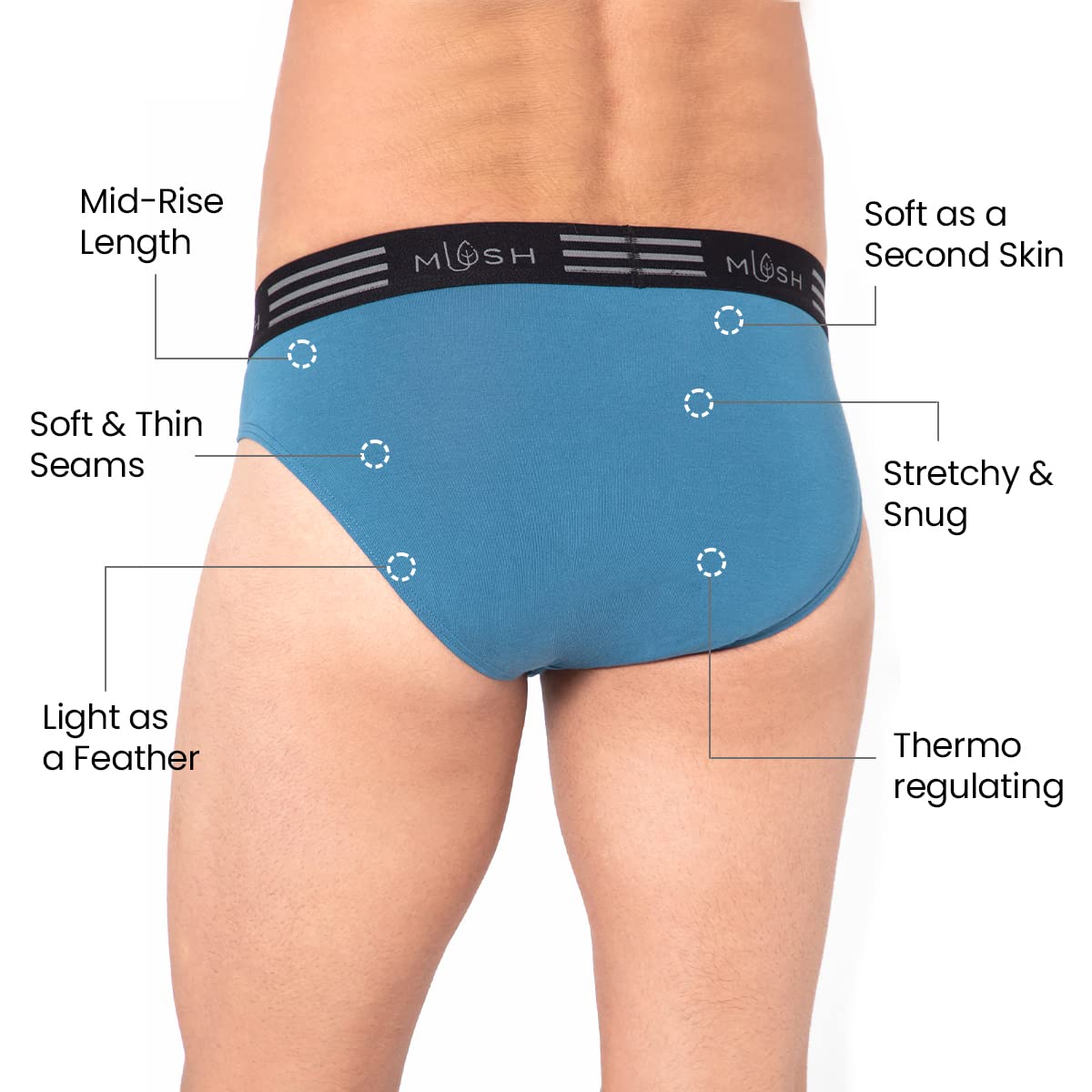 Mush Ultra Soft Briefs - Gym friendly innerwear for men